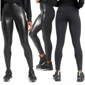 Athleta Delancey shine tight black womens small EUC leggings